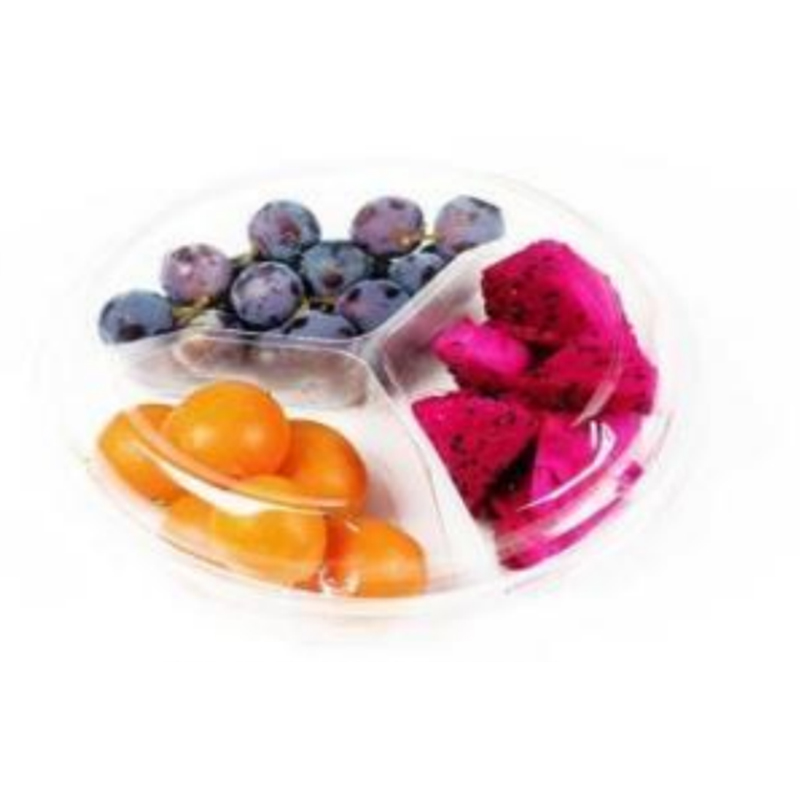 Trois-compartment frais-cut Fruits Box Bottom 220 * 170 * 60 mm HJ-1803F